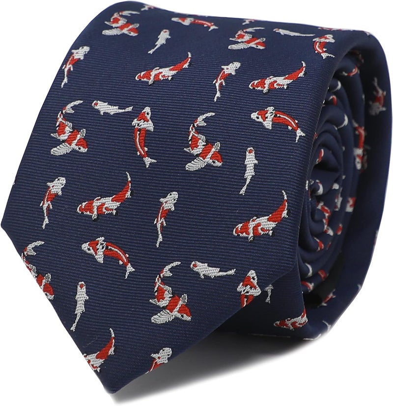 MENDEPOT Animal Pattern Necktie With Gift Box Sea Animal Pattern Tie Father's Day Birthday Gift Tie - Image 1